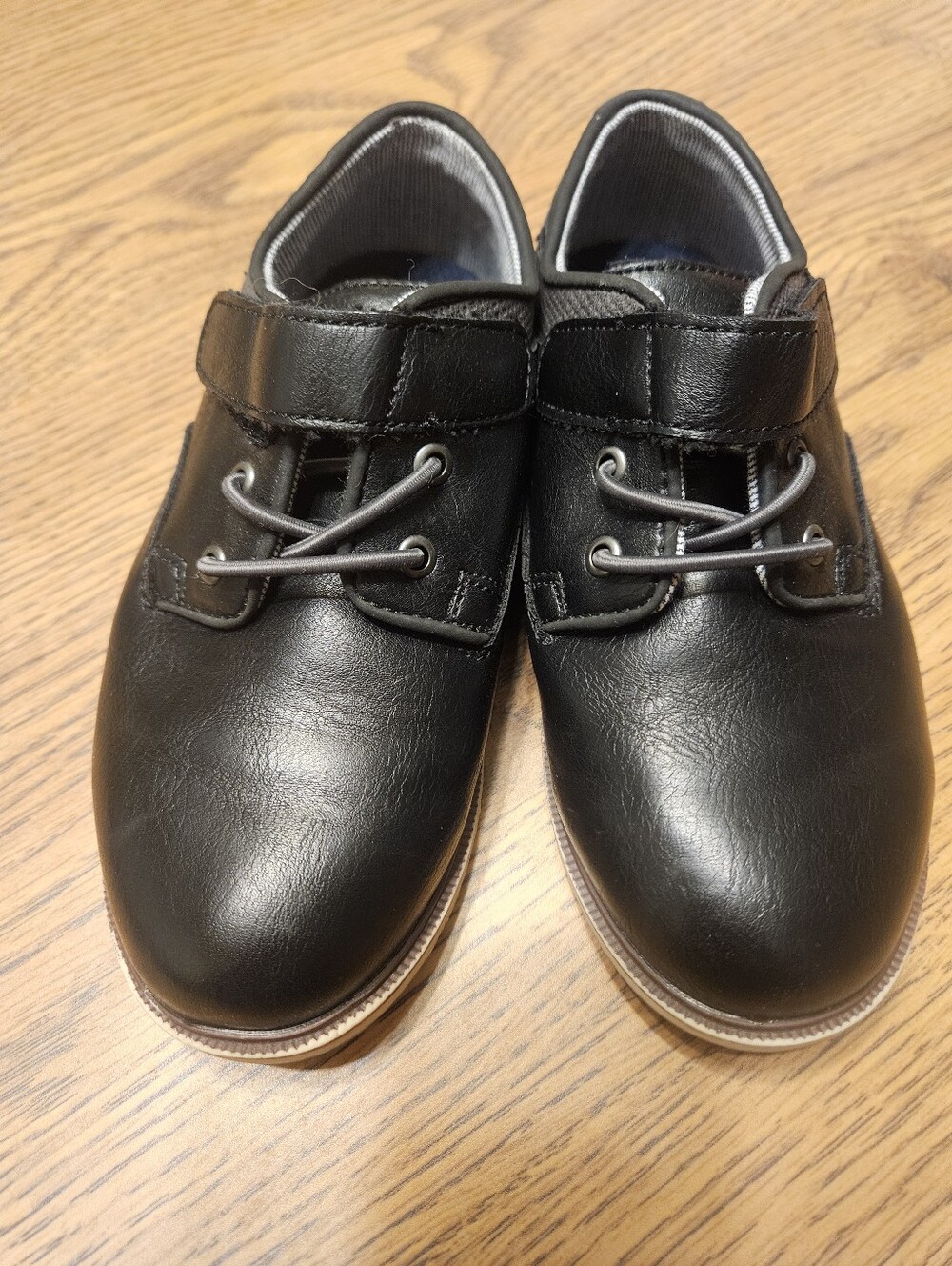 jumping beans Little Boys Black Dress Shoes with Hook-and-Loop Strap